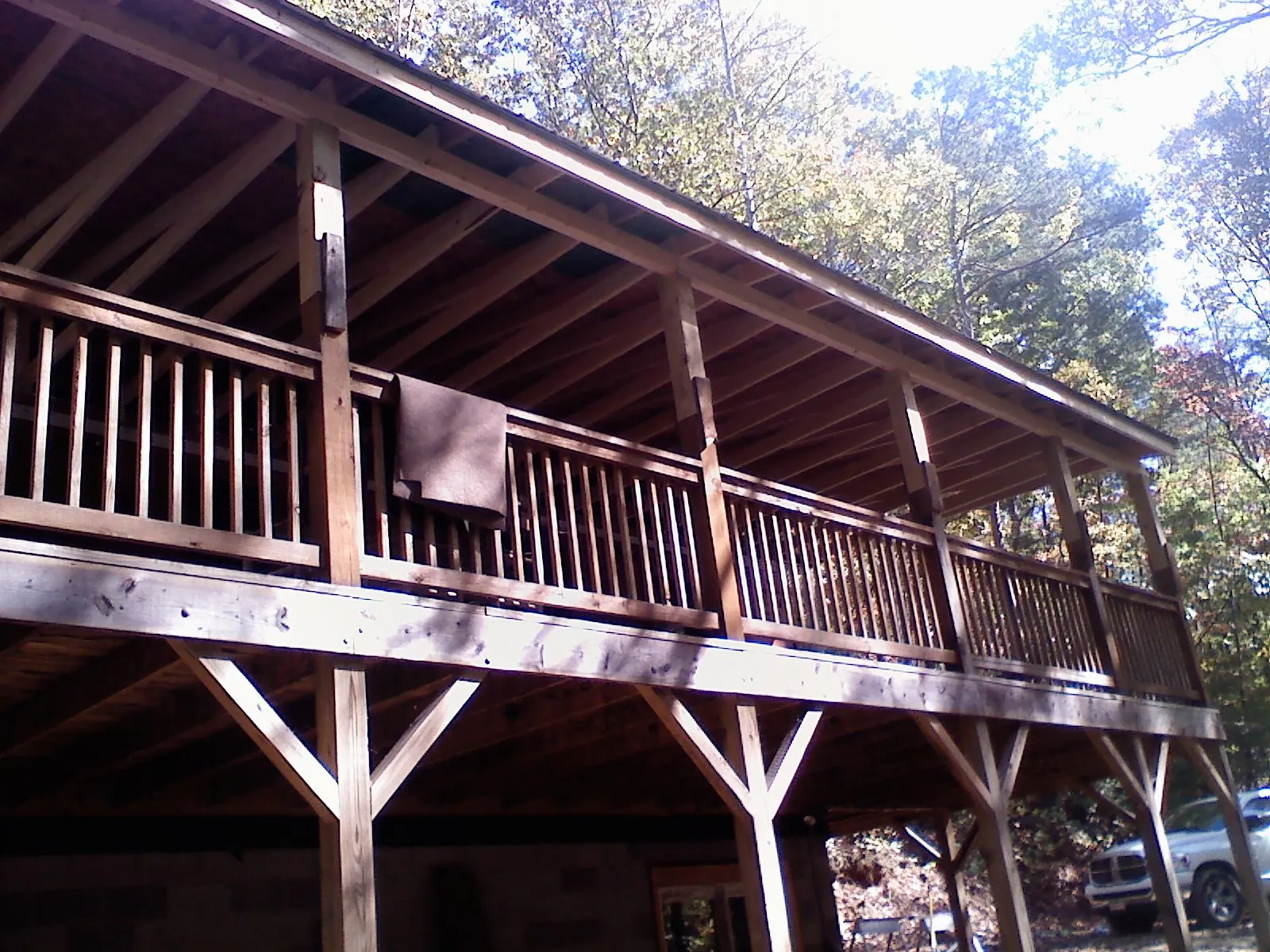 Timber framing under a new elevated porch and deck — Roof Leak Repair in Barbourville by Roofing Brothers